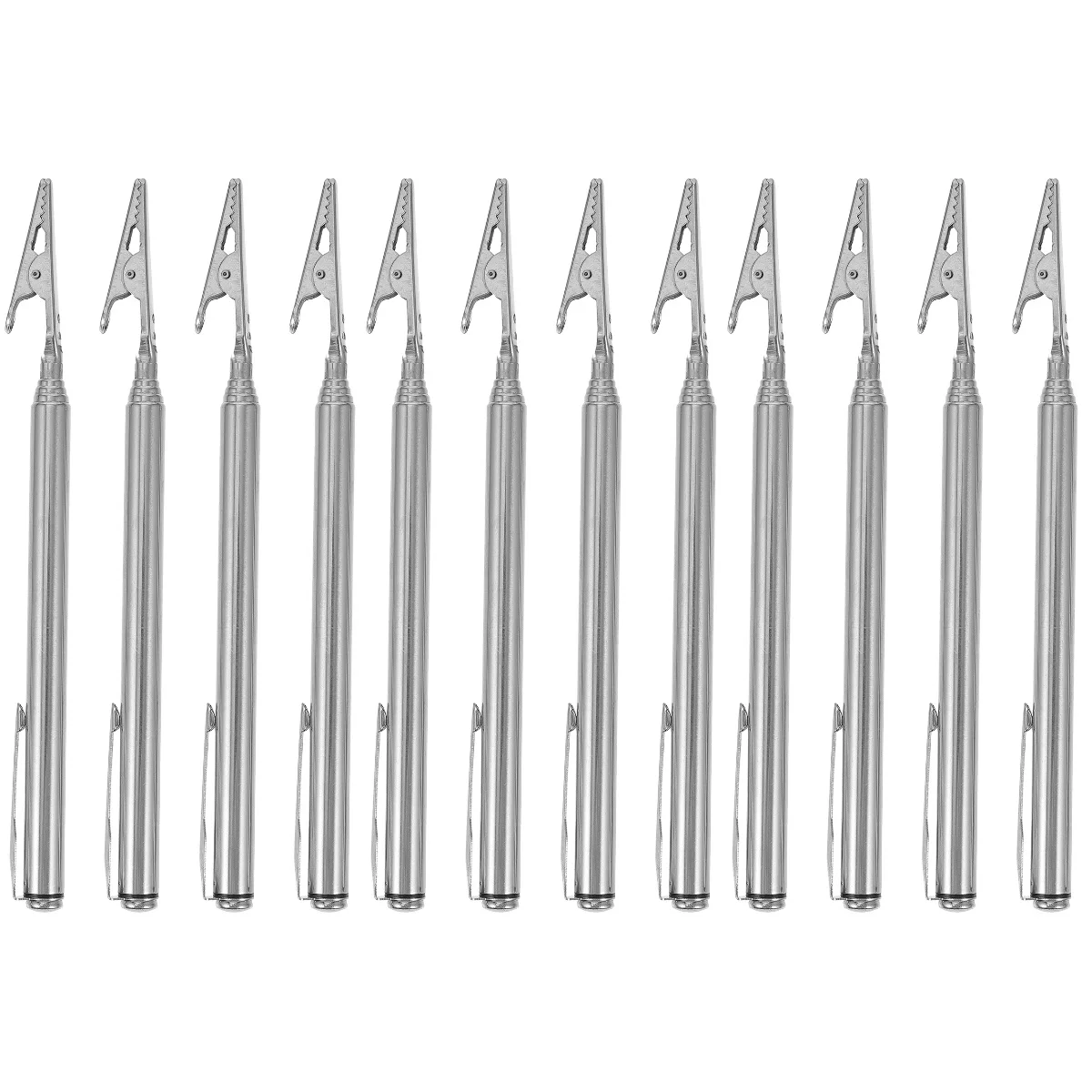 

12 Pcs Retractable Clip Ons Telescoping Clamp Board Clamps Stainless Steel Cards