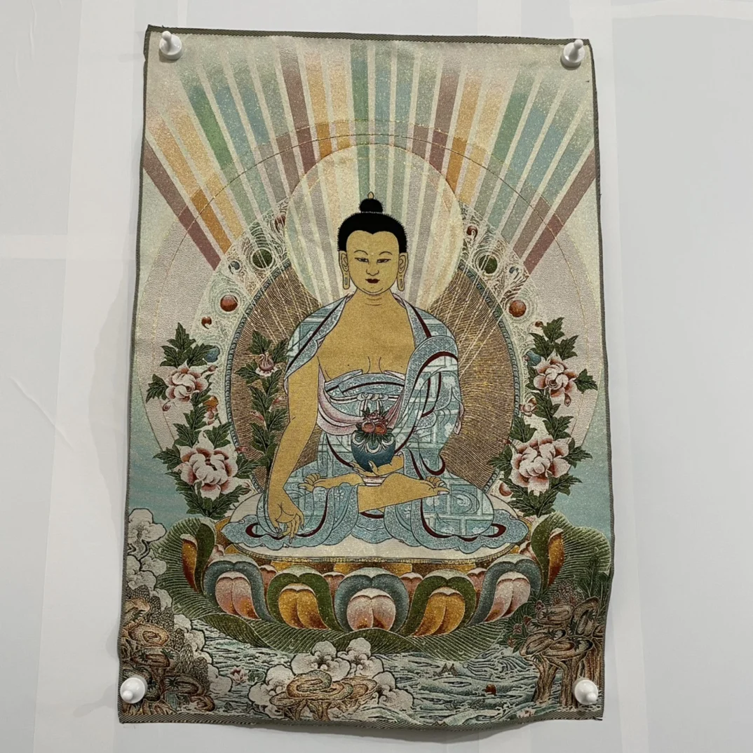 

Free Delivery China Elaborate Silk Embroidery Luck“Bodhisattva Buddha”Geomantic Thangka Painting Mural Household Decoration#9