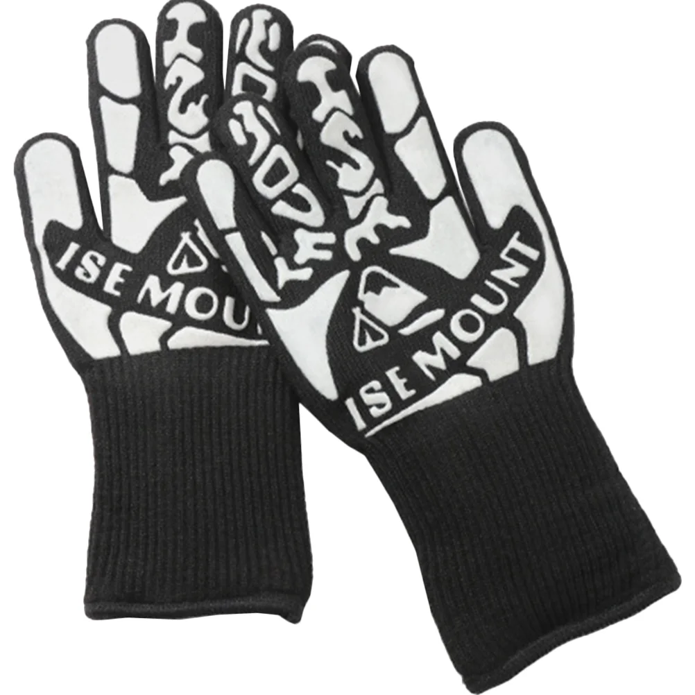

Gloves Bbq Fireproof Kitchen Oven Mitts Silicone Cooking Grill Hot Proof Mittens Baking Camping Grilling