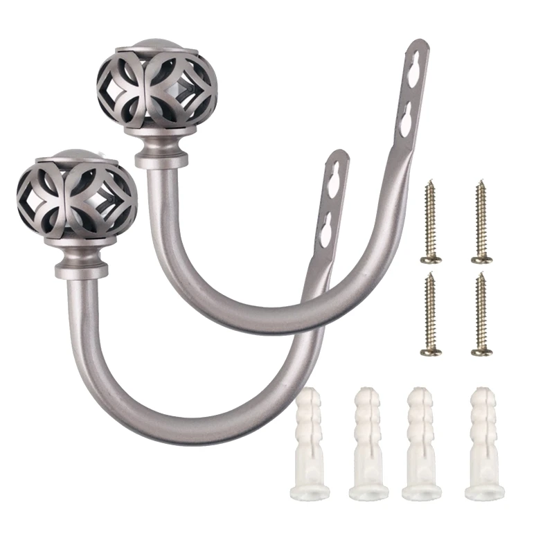

2 Pieces Retro Drapery Holdbacks Metal Decorative Curtain Holdbacks Heavy Duty Curtain Tieback Hooks Home Decor