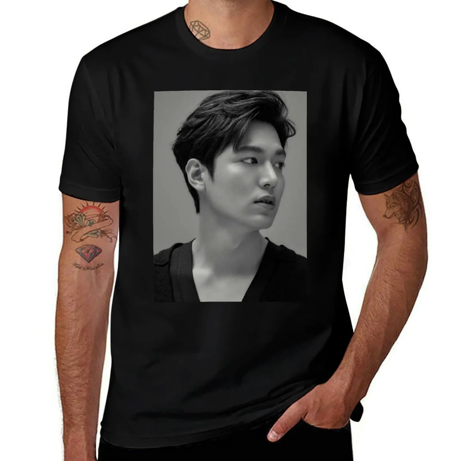 Фото Футболка Lee Min Ho Collections для бега и тренировок в спортзале, спортивная футболка с короткими рукавами №1