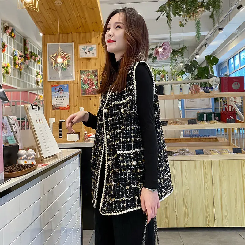 Женский вязаный кардиган осень-зима свитер без рукавов повседневный жилет