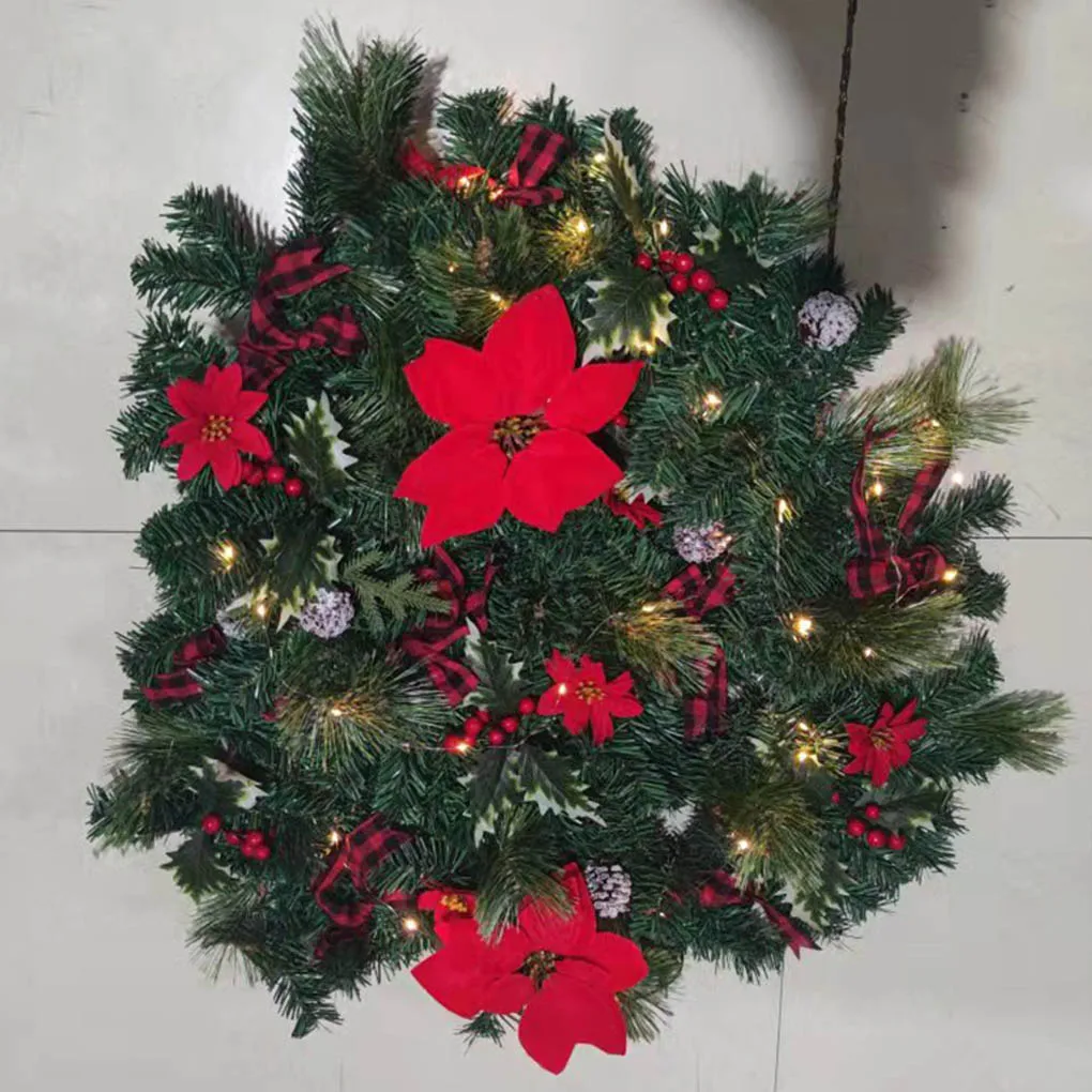 

Рождественский венок, рождественские подвесные гирлянды для дверей, окон, цветов, украшение для дома, гирлянда, колокольчик, галстук-бабочк...