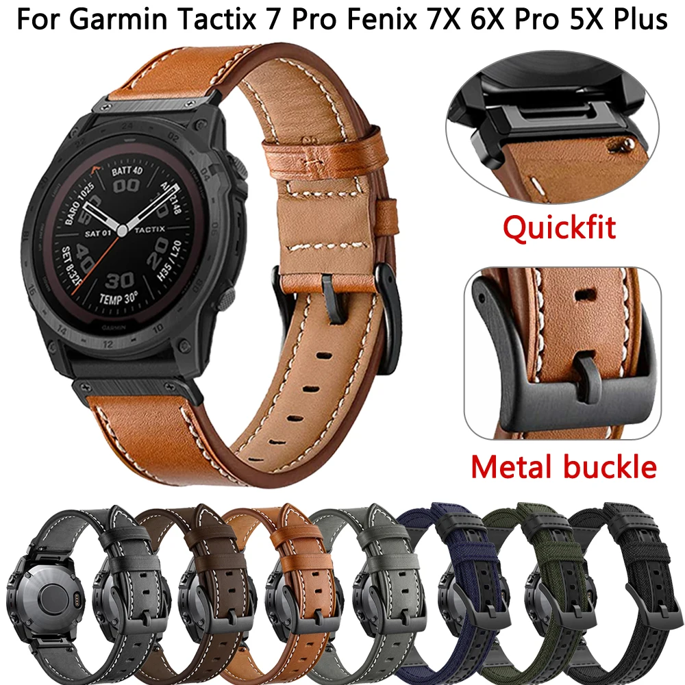 

Replacement 22 26mm Strap Belt For Garmin Tactix Delta 7 Pro Epix Gen 2 Smart Watchband Fenix 6X 7X 5X MK1 MK2i Leather Bracelet