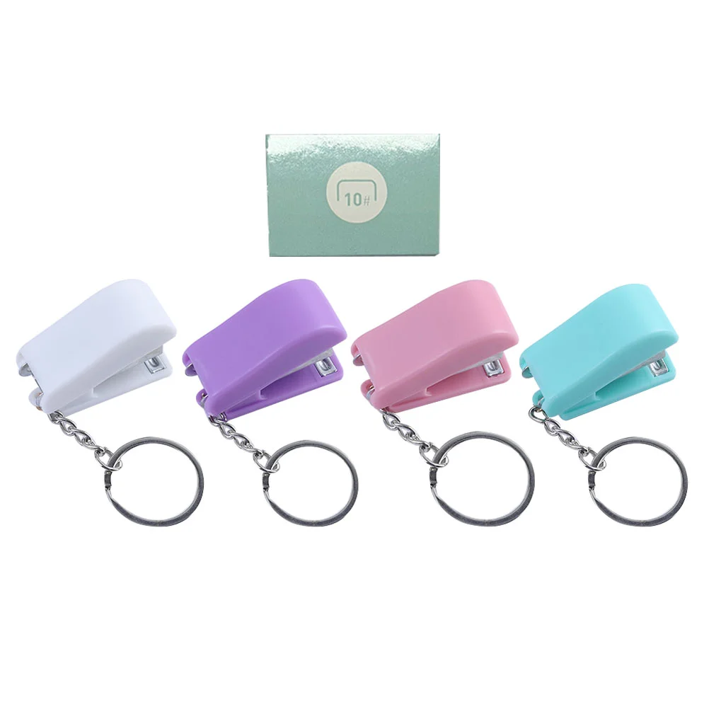 

Key Rings For Car Keys Stapler Portable Book Manual Pendant Metal Binding Tool Student Stationery Hanging