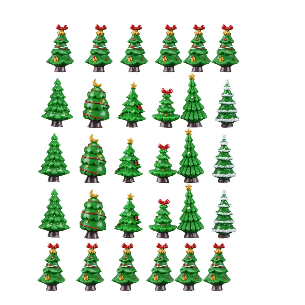 

Christmas Tree Resin Decor Miniature Ornament Mini Desktop Ornaments Microlandscape Craft Table Landscape Crafts Decorations