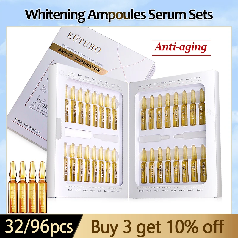 

32/96Pcs Nicotinamide Arbutin Whitening Ampoule Serum Astaxanthin Anti-Aging Hyaluronic Acid Moisturizing Firm Essence Skin Care