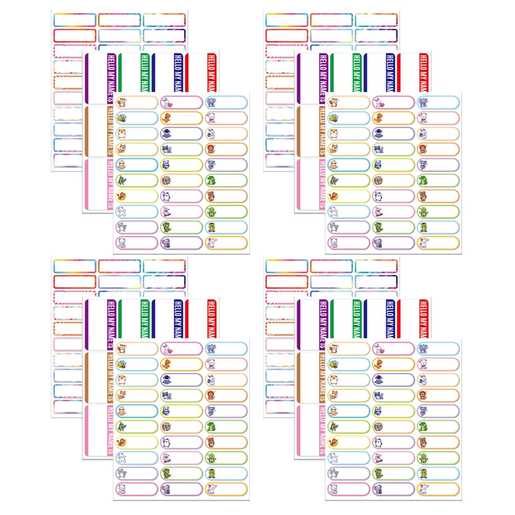 

12 Sheets Container Labels Name Tag Stickers Pvc Self-adhesive Blank Student Tags Locker