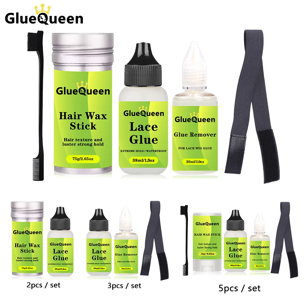 Front Lace Wig Glue Waterproof Lace Tape Remover Hair Brush With Melt Band Wax Stick For Lace Frontal Wig Installation Kit Set Front Lace Wig Glue Waterproof Lace Tape Remover Hair Brush With Melt Band Wax Stick For Lace Frontal Wig Installation Kit Set