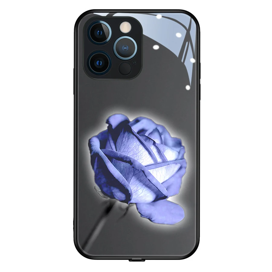

Чехол для телефона из закаленного стекла с входящим светом для Iphone 13 12 Mini 14 11 Pro Max X Xr Xs Max 7 8 Plus Se