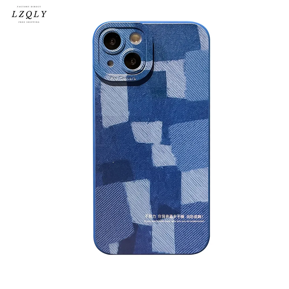 

Модный синий джинсовый чехол Klein для Iphone13 12 Mini 11 Pro Max Se 2020 x Xr Xs Max 7 8 Plus, мягкий чехол
