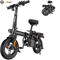 folding electric bike bicycle 400w brushless motor with 48v 15ah lithium ion battery fat tire 14 for adult
