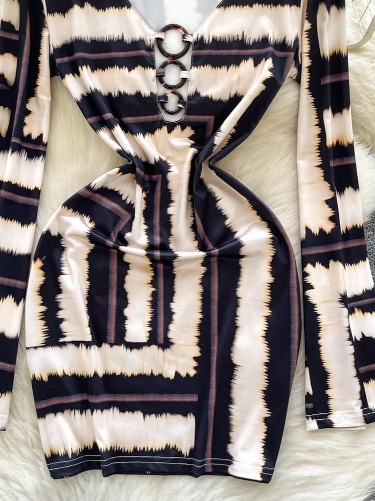 Женское весеннее платье в Корейском стиле темпераментное ретро-принтное с