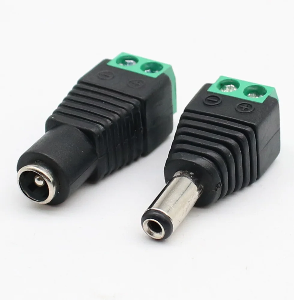 5 Set 10 pcs Cameras 2.1mm x 5.5mm Female Male DC Power Plug Adapter Jack Connector Socket green |