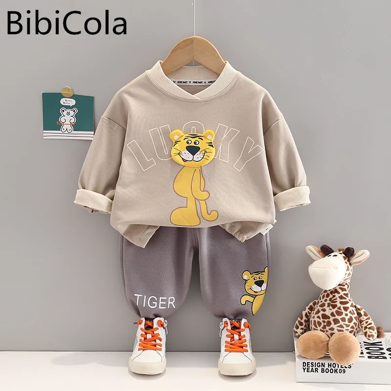 

Новый осенний детский хлопковый костюм из двух предметов с длинными рукавами для мальчиков и девочек 1-5 лет, спортивный костюм для отдыха с ...