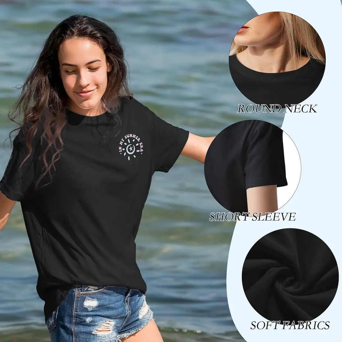 Женская летняя футболка с коротким рукавом принтом