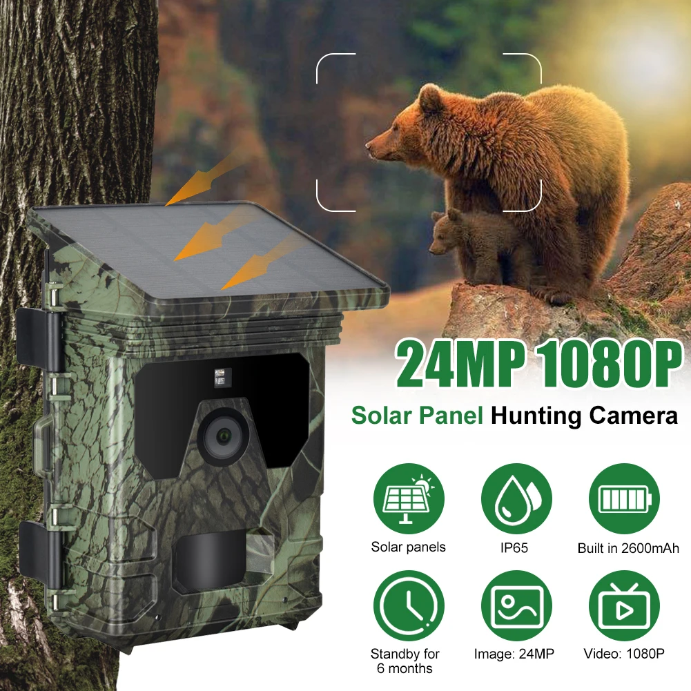 

Камера Solar Trail 24MP 1080P Солнечная охотничья камера Инфракрасная камера ночного видения