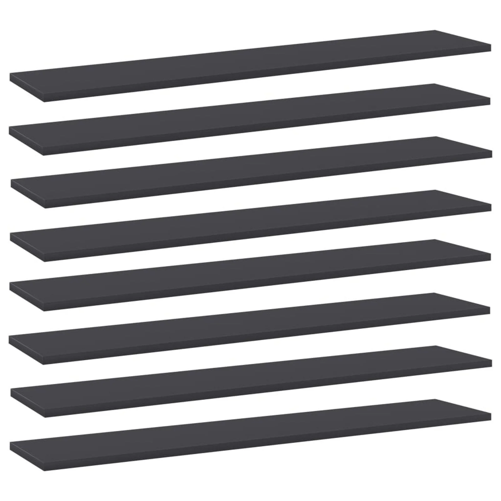 

Bookshelf Boards 8 pcs Gray 39.4"x7.9"x0.6" Chipboard