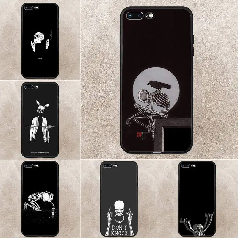 

Smile Skeleton Devil Phone Case For Huawei Y5 Y62019 Y52018 Y92019 Luxury Funda Case For 9prime2019