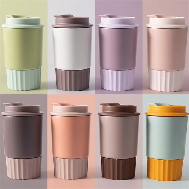 

350ml Coffee Cup Stainless Steel Water Cup Cold Insulation Cup With Silicone Lid High-value Portable Car Coffee Mug Drinkware