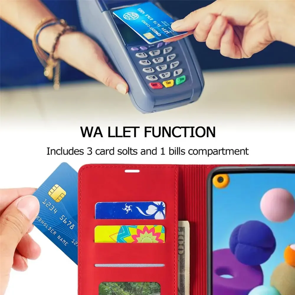 Кожаный чехол-кошелек для Xiaomi Redmi 9 9A 9C 9T 10 10A 10C 11A 12C 13C K40 Pro с магнитным держателем