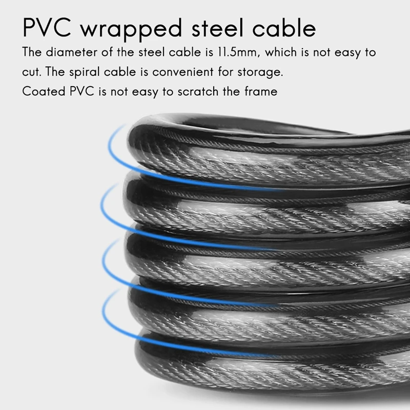 ULAC Велосипедный замок электронный сигнальный Велоспорт 110 дБ Громкий кабель