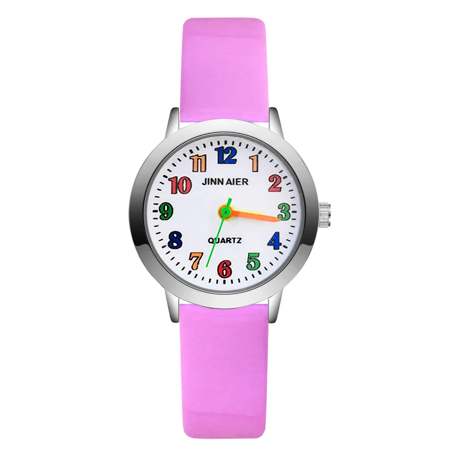 

Fashion Wrist Watches Cartoon Colorful Numbers Style Children's Kids Student Girls Boys Quartz Leather Nylon Strap Clock JA121