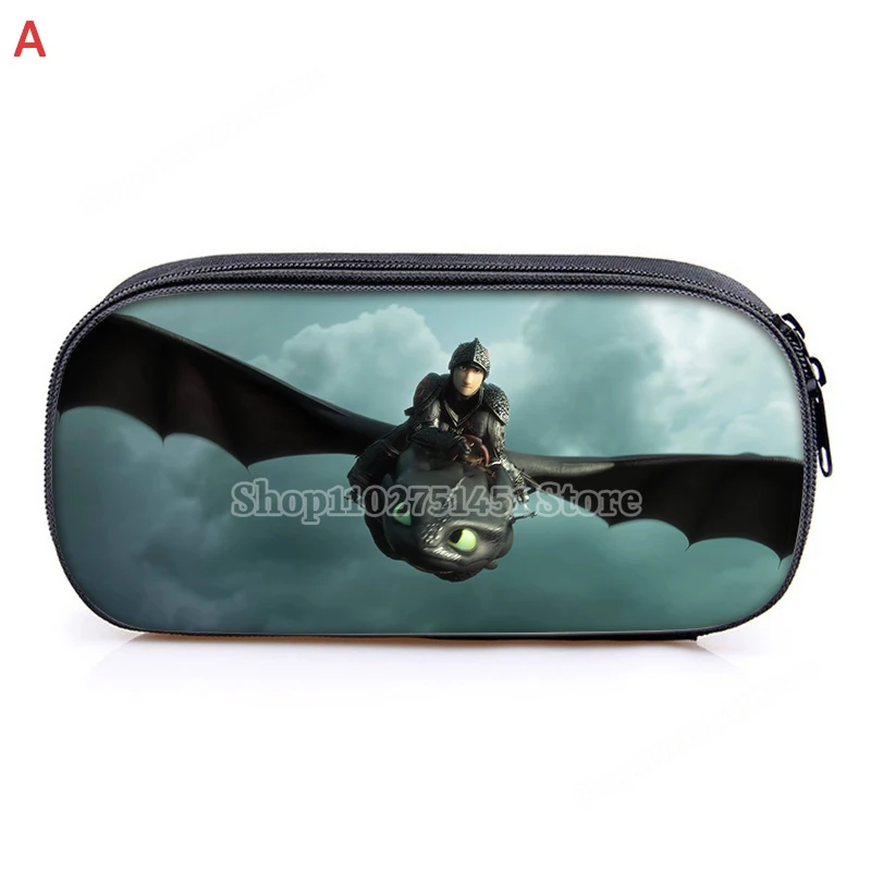 Беззубый пенал с драконом кавайный мультяшный изображением поезда дракона сумка