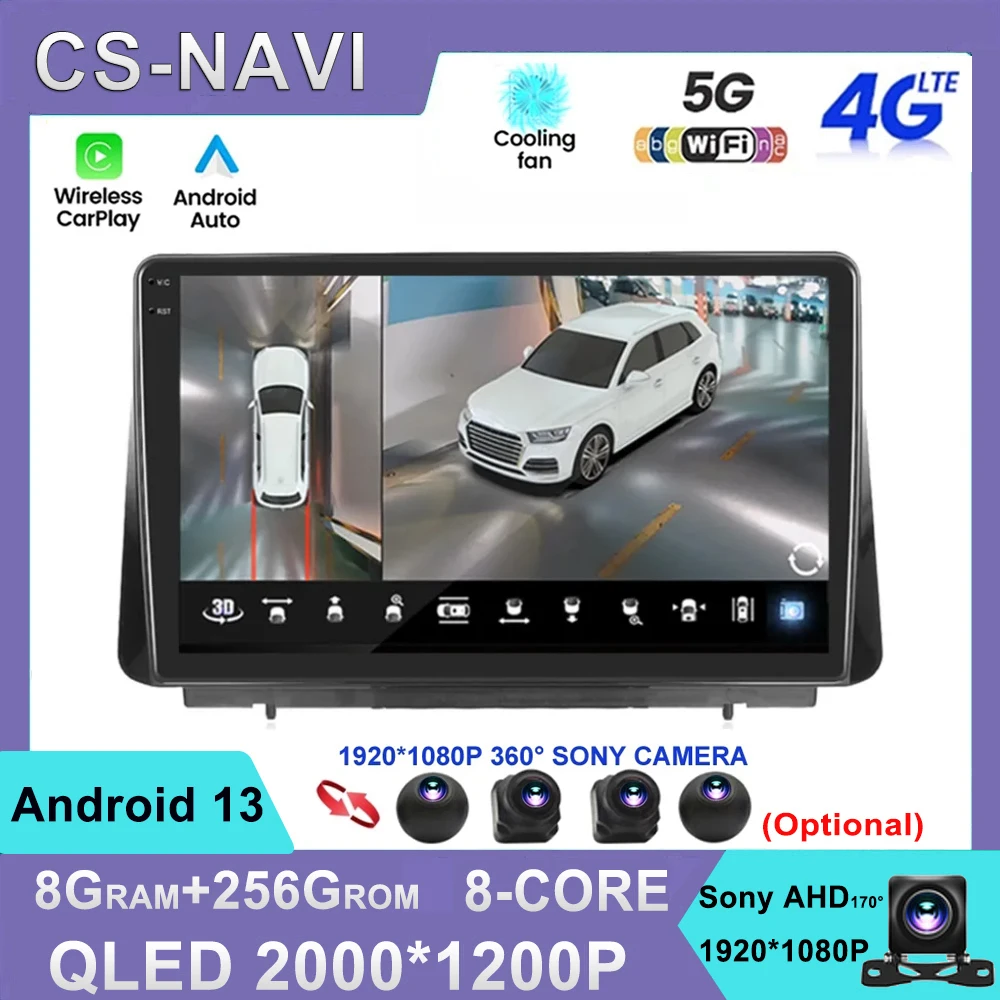 

Автомагнитола 2 din Android 13 для Ford Focus 2019 Carplay мультимедийный видеоплеер Авторадио GPS-навигация стерео 4G QLED экран