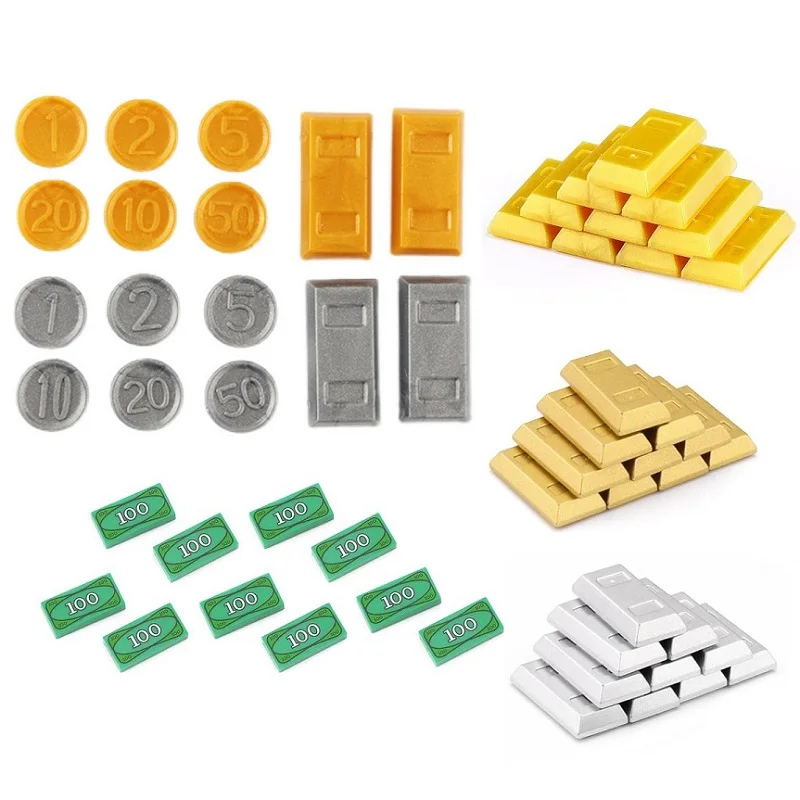 

Gold Brick Gold Coins Military Weapons Painting War Scene Army MOC Building Blocks Figures Soldier Bricks Mini Toys for Children