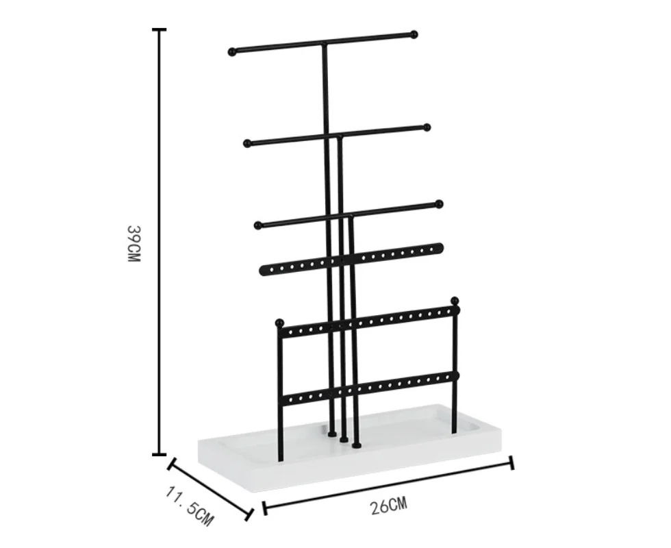 New Multi-function Necklace Rack Earnail Jewelry Display Stand Household Ins Iron Art Table Jewelry Shelf