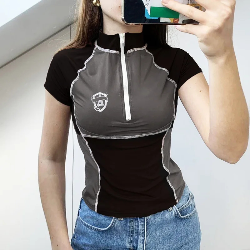 

Женская Винтажная футболка с коротким рукавом, в стиле гранж