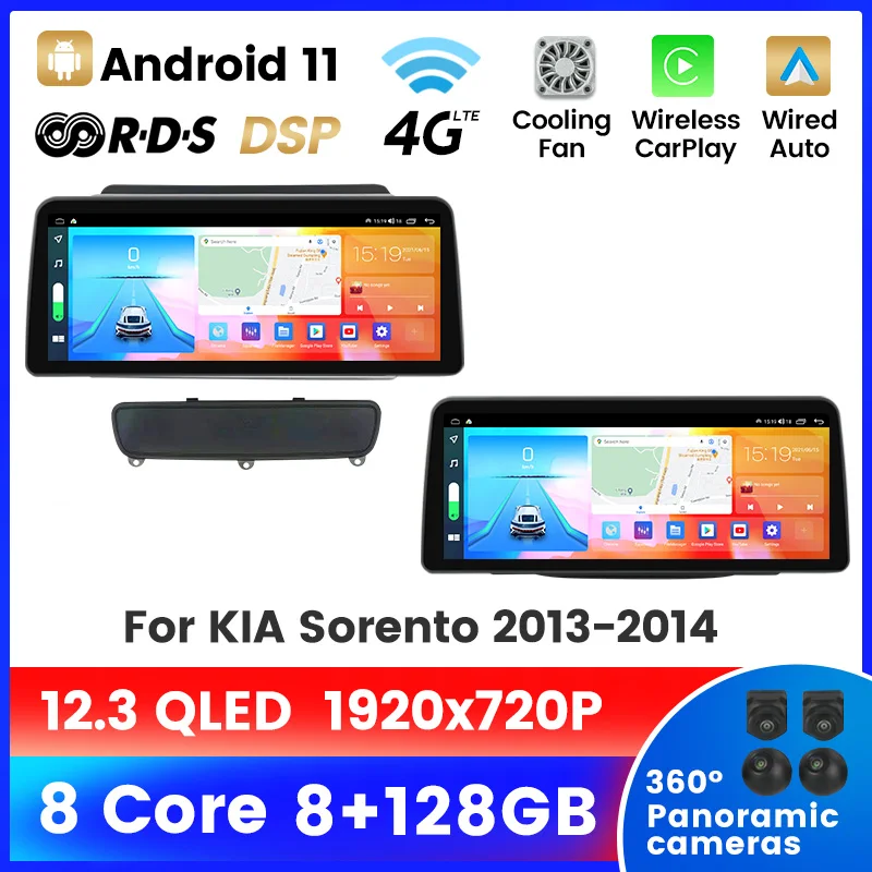 Автомагнитола IPS Android 11 для Kia Sorento 2013- 2014 автомобильное радио мультимедийный