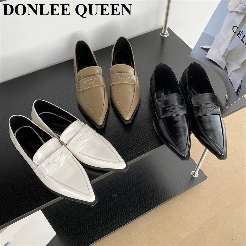 

New Women Flats Ballet Shoes Casual Slip On Loafer Female British Oxford Comfort Moccasin Pointed Toe Ballerina Zapatillas Mujer