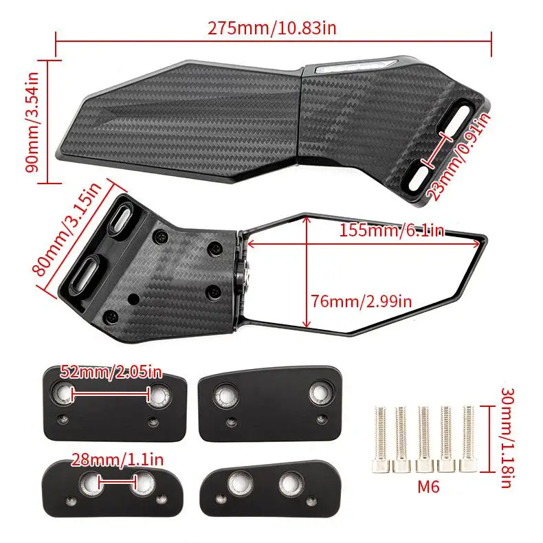 

Зеркало заднего вида для мотоцикла со светодиодными указателями поворота и фиксированным крылом ветра отражатель заднего вида модифицированные детали