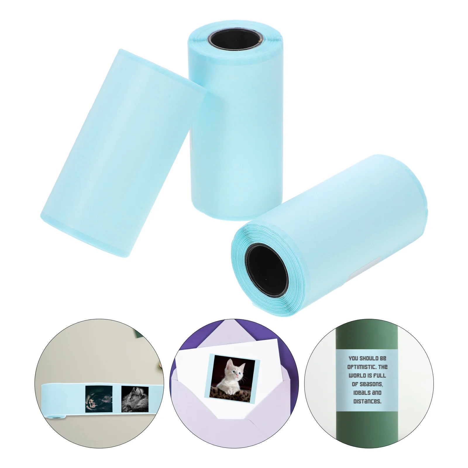 

3 Rolls Label Thermal Paper Mini Sticker Self Adhesive Pocket Labels Stickers Heat Sensitive