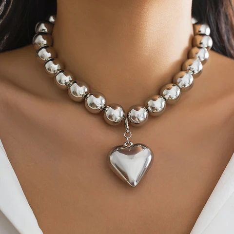 Ожерелье Ingemark в стиле панк для женщин, винтажное объемное ожерелье с крупными бусинами CCB, гранж, ювелирное изделие в стиле стимпанк для мужчин
