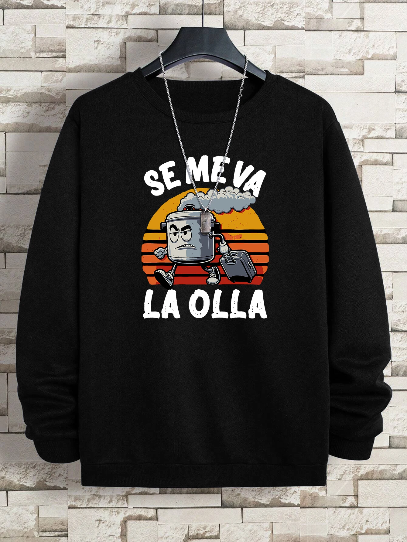Se Me Va La Olla Prints Man Hoodies Comfortable Fleece Warm Crewneck Sweatshirts Casual Loose Pullovers Men Female Sportswear