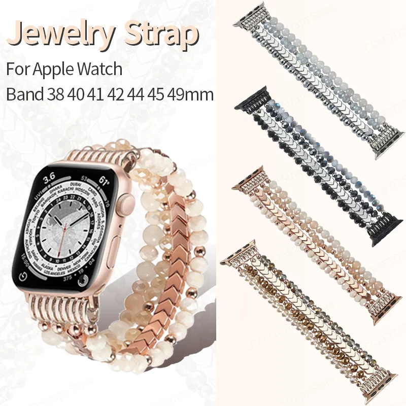 

Watch Strap for Apple Watch 44mm Band 49mm 40 42 38 Jewelry Bracelet for Apple Watch Series 8 7 6 SE 5 4 Women Watch Accessories