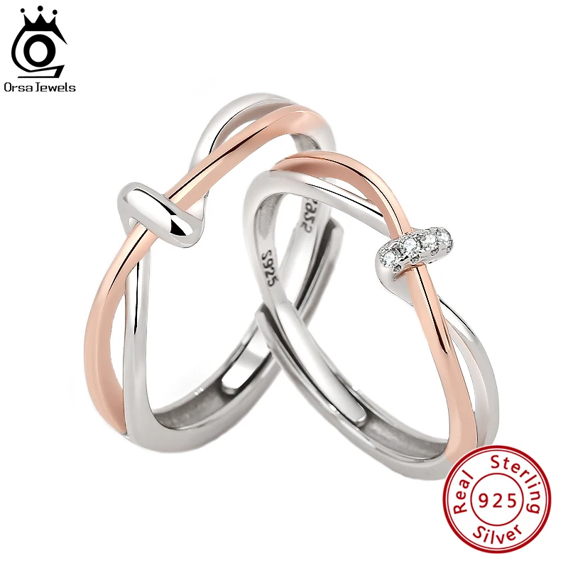 

ORSA JEWELS 925 Sterling Silver Infinity Forever Love Finger Ring for Couple Lover Wedding Engagement Jewelry Gift SR293