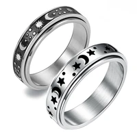 retro trendy butterfly stars moon titanium finger rings women men lover couple rings set friendship engagement wedding jewelry