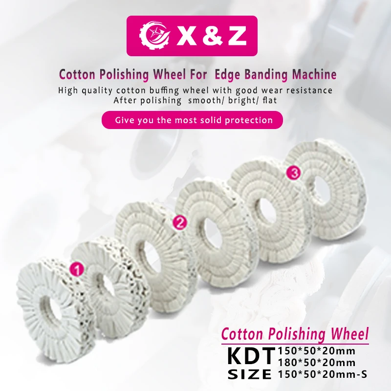 Free Shipping 10pc* Super Quality Cotton Polishing Wheel Buffing Wheel for KDT Edge Banding Mach #Φ150*Φ50*20#、#Φ180*Φ50*20#