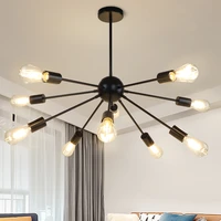 depuley black mid century chandelier vintage semi flush mount ceiling light industrial pendant lighting fixtures for living room