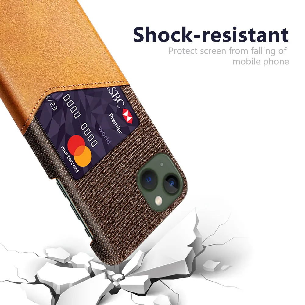 

Card Case For iPhone 14 Plus Case For iPhone 14 Pro 13 Mini 12 11 XS XR X SE Slim Fabric Card Holder Cover For iPhone 14 Plus