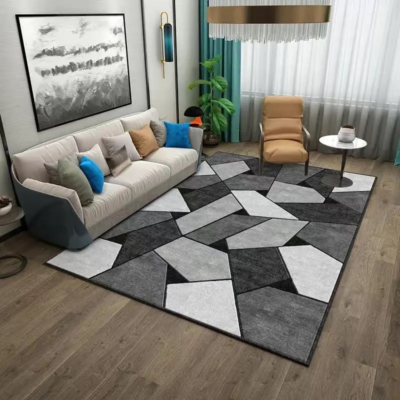 Modern Fashion Geometric Irregular Home Living Room Decorative Carpet Washable Non-slip Carpet Children's Bedroom Bedside Carpet