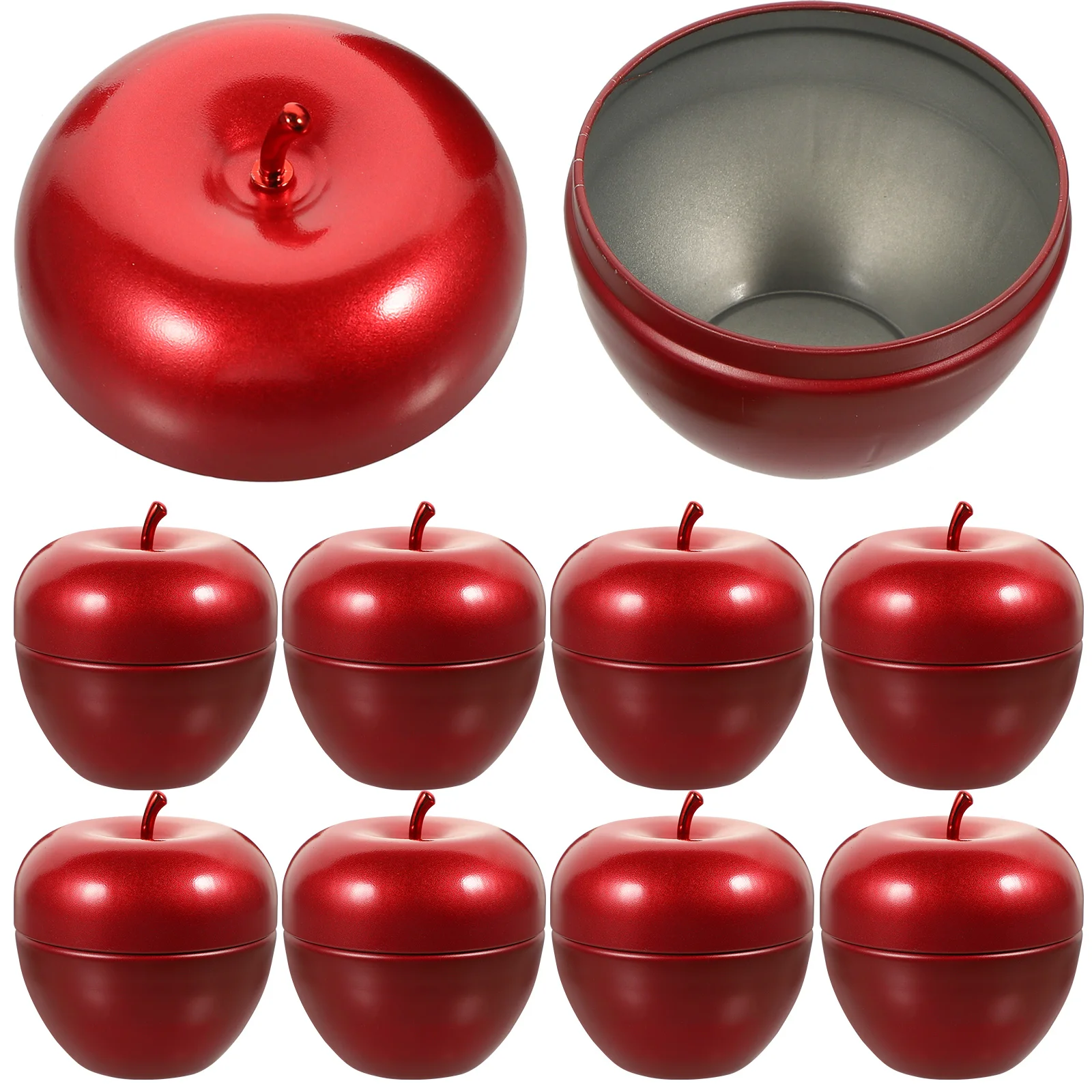 

Metal Tea Canister Apple Shaped Tinplate Candy Box Coffee Honey Tin Jar Cookie Flour Holder Food Container Sugar Chocolate