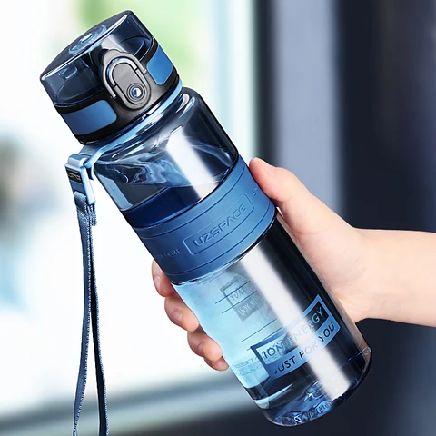 Спортивная бутылка для воды для фитнеса, 1 л, 1,5 л, 2 л, большая емкость, экологически чистый пластиковый портативный герметичный шейкер, бутылка для фруктов и напитков без БФА