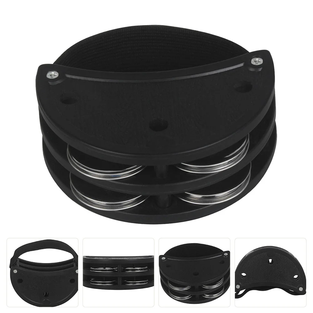 

Foot Bell Musical Instrument Percussion Tambourine Rhythm Double Row Gift Jingle Shaker Accompaniment Tambourines Kids
