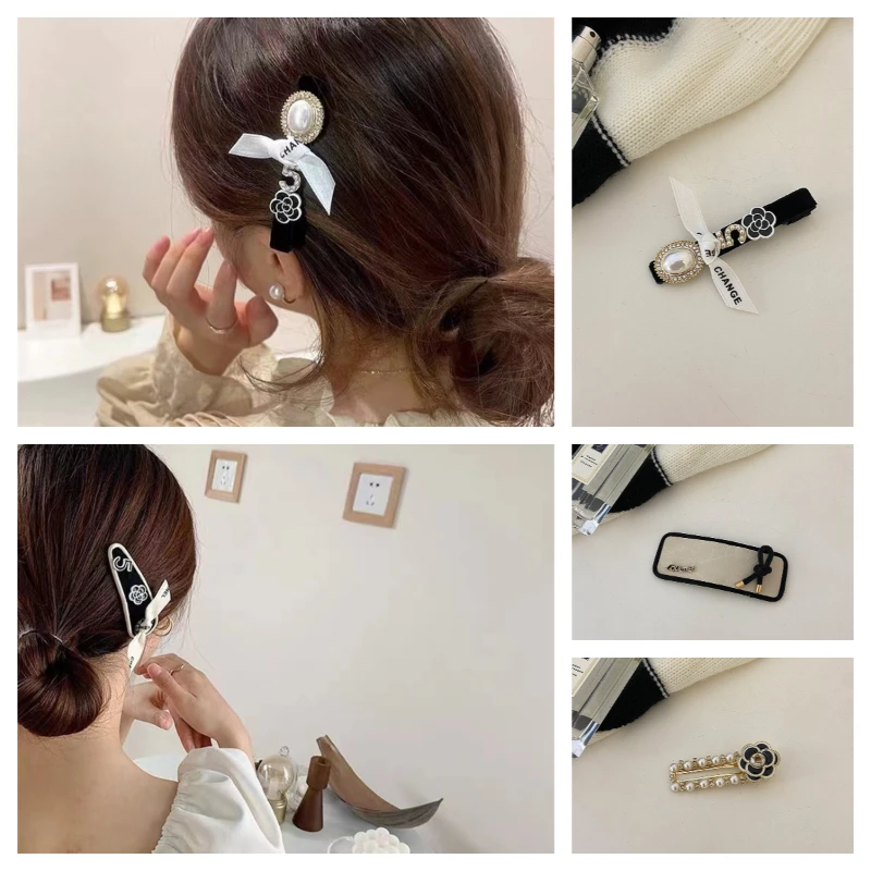 

Koreanversion Ins Retro Littlefragrant Hairpin~'s Richand Noble FlowerBB Clip Girl's Bangs Clip The Hair Clip At The Duck's Mout
