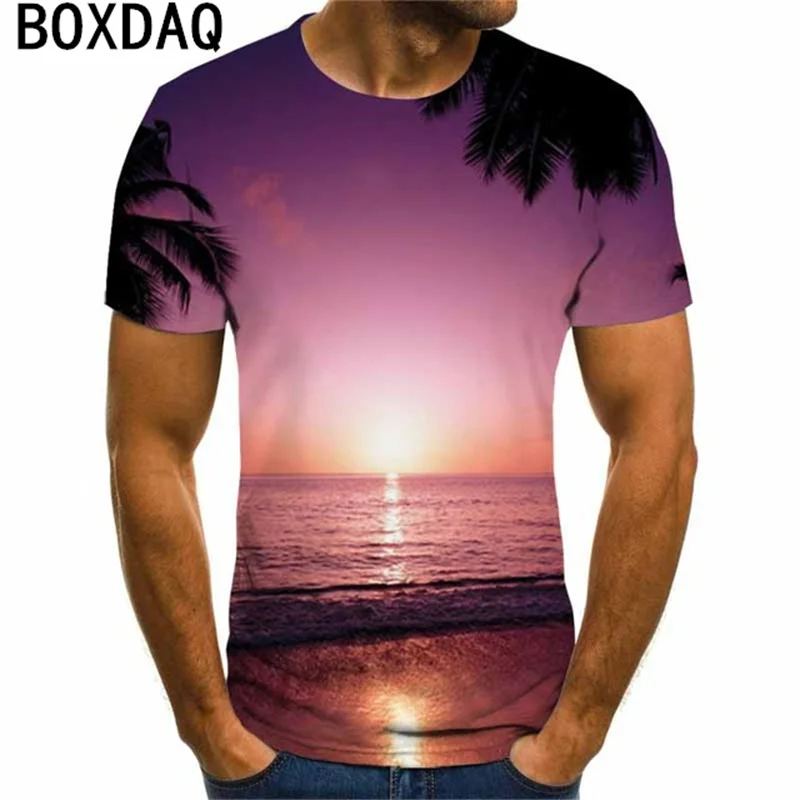 

Футболка мужская Свободная с коротким рукавом и 3D-принтом